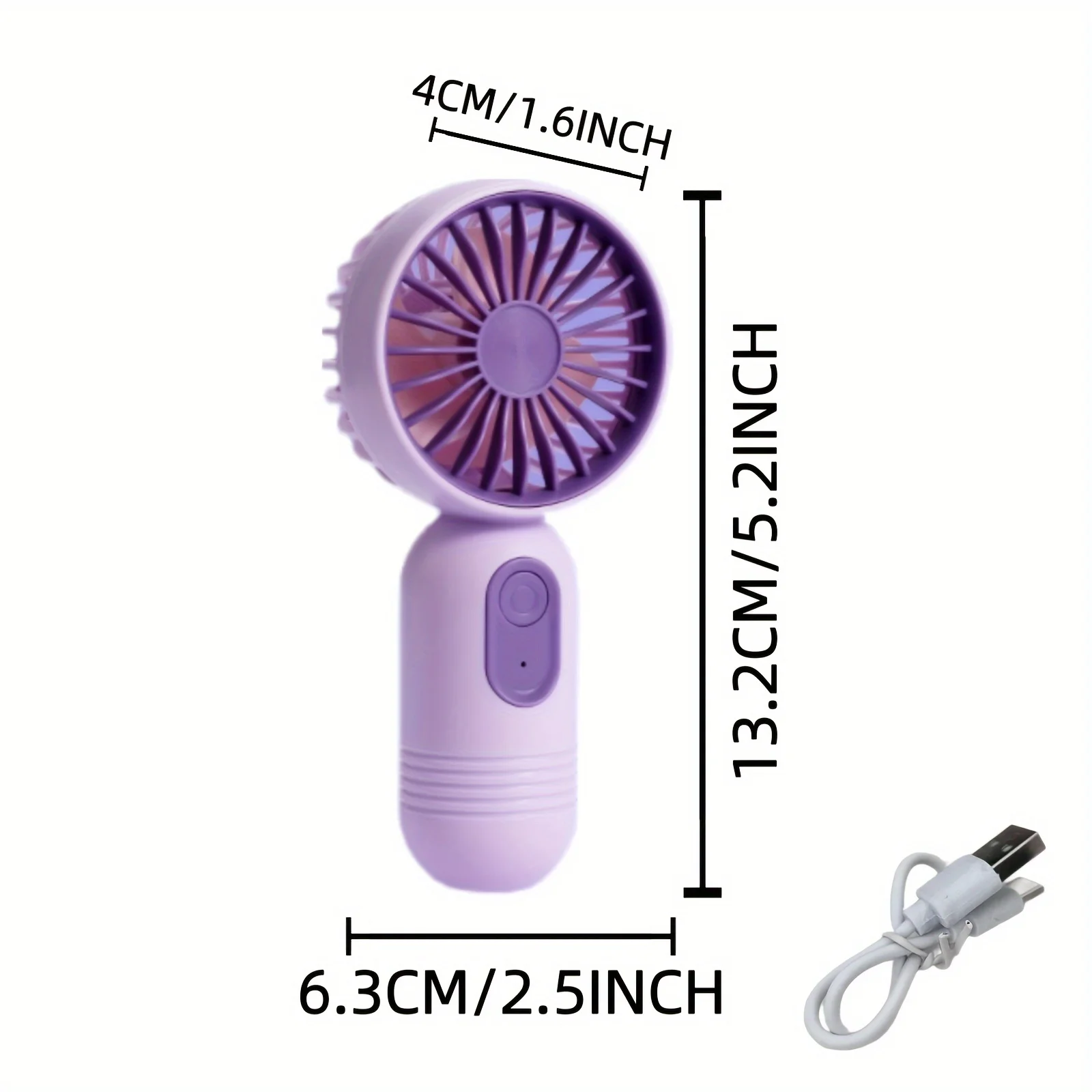 A Mini Portable Handheld Fan USB Rechargeable Personal Cooling Fan Button Control Indoor and Outdoor Use Office Travel