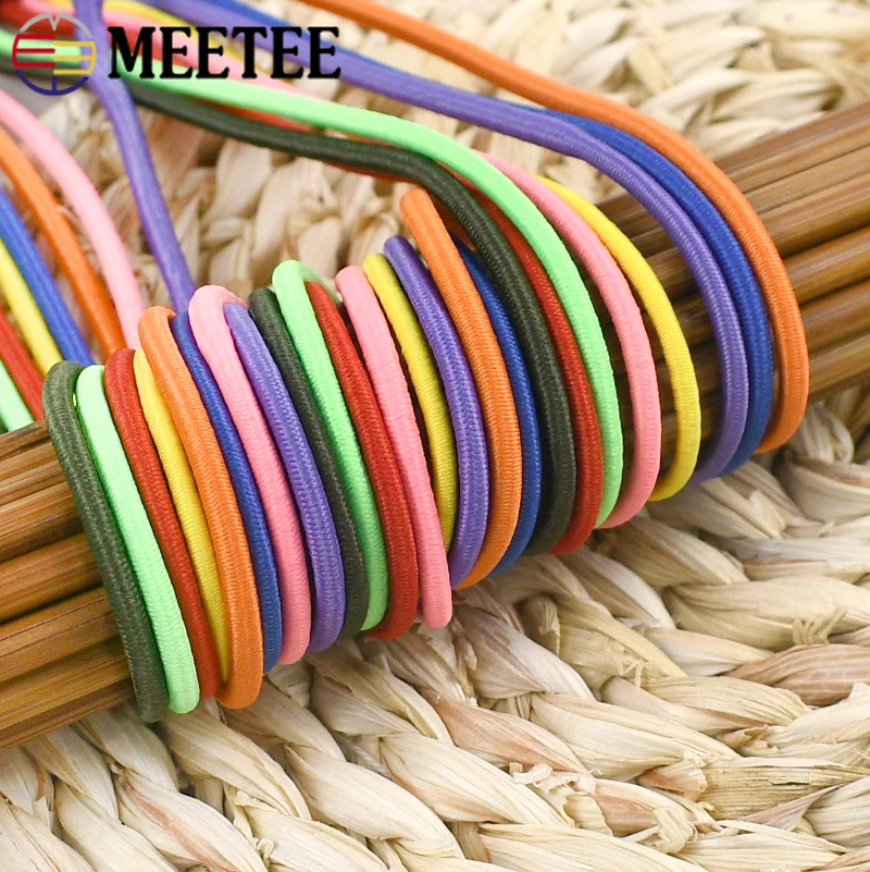 

20-100Meter 2.5mm Colored Polyester Elastic Rope Hats Garment Drawstring Stretch Tape Pants Shoes Rubber Band Sewing Accessories
