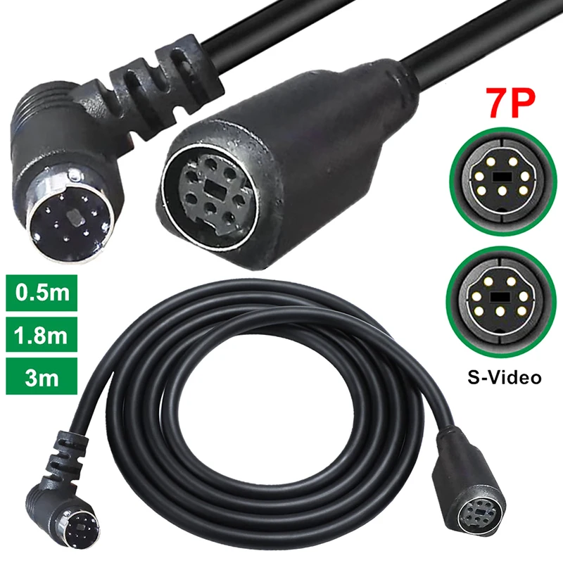 3m S-Video Mini DIN 7-Pin Splitter Cable For Computer TV Monitor Camera Projector Video Recorder DVR/PVR DVD