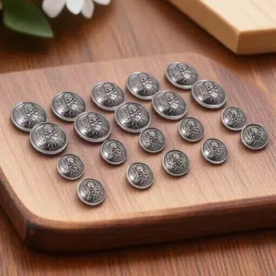 

20pcs Metal Buttons Alloy Sewing Diy Clothing Decor For Coat Sweater Replacement Buttons Vintage Style Garment Accessories