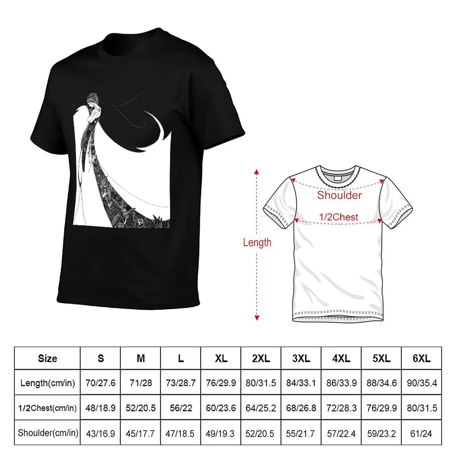 Enhanced Aubrey Beardsley La Ballerina (c.1983) on Black T-Shirt korean fashion vintage anime shirt anime mens t shirt