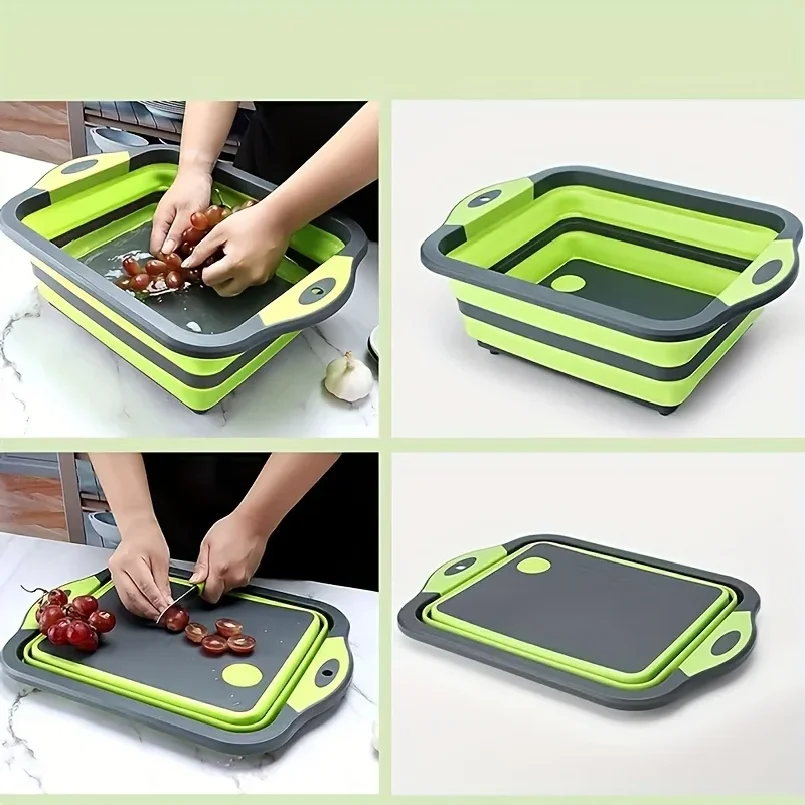 Image of Tragbares Platzsparendes Waschbecken mit Integriertem Spülbecken und Aufbewahrungsfunktion - Perfekt für Outdoor-Camping Reisen Zuhause Faltbares Becken