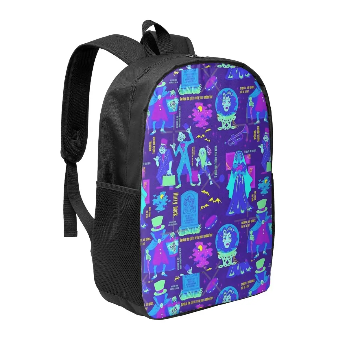 Custom Halloween Haunted Mansion Pattern Film Backpack for Women Men College School Student Bookbag Fits 15 Inch Laptop Bags