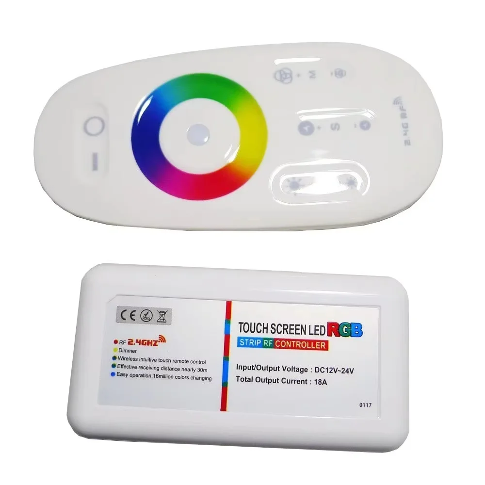 12V 24V 18A 2.4G Wireless LED Controller RGB RGBW Controller Wall Mounted Touch Pannel Remote LED RGB Strip /Bulb/Downlight