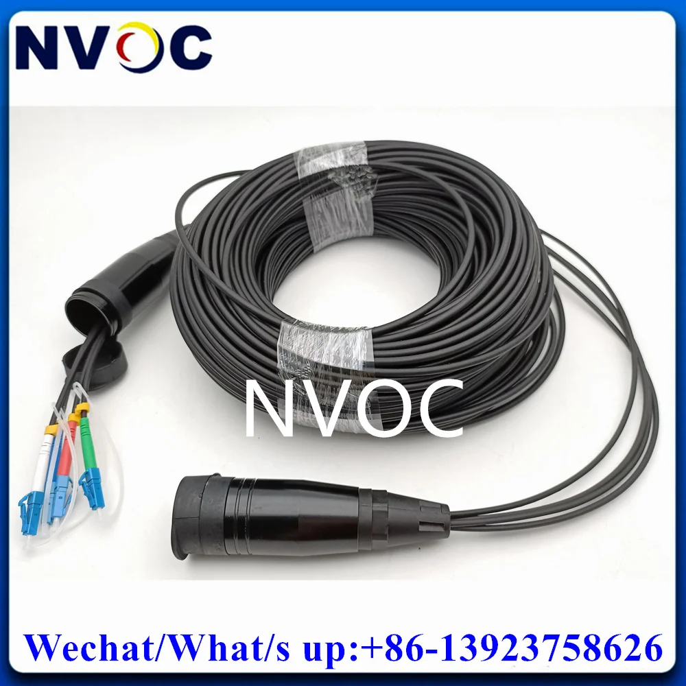 Imagem -02 - Cabo Blindado Exterior da Fibra Ótica Patch Conector do Protetor Cabo Preto Núcleo sm G657a1 40 Milímetros Lszh 45 Milímetros 4c Pdlc 100m Pcs