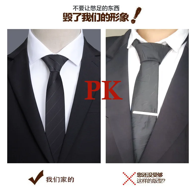 Black Tie Men's No Wearing Lazy Zipper Korean Narrow Shirt Formal Dress Handmade Business and Leisure Fashion College