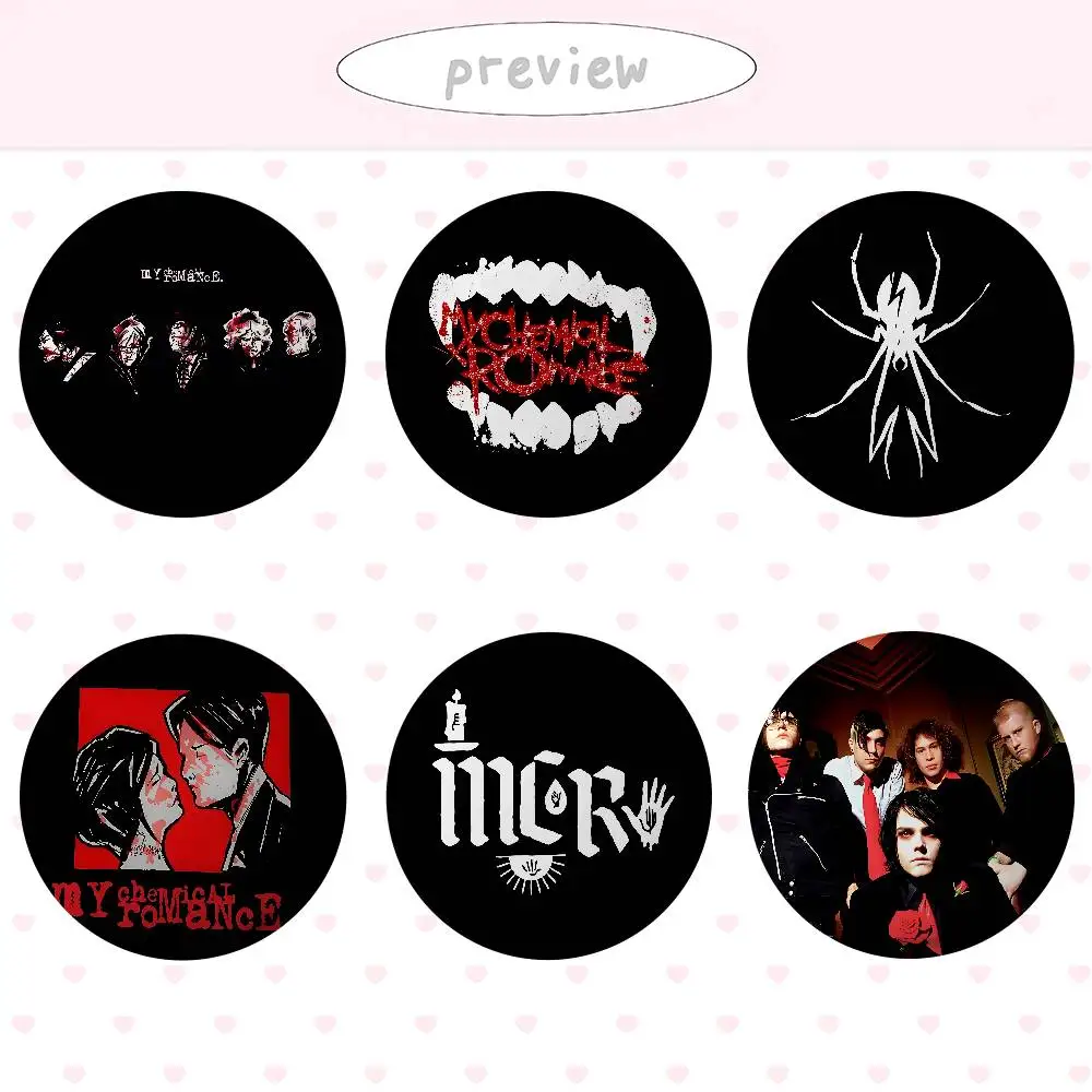 Band M-my Chemical Romance-S Abzeichen Weißblech Soft Button Pin Brosche Metall Abzeichen Custom Schmuck Zubehör Hut Tasche Revers