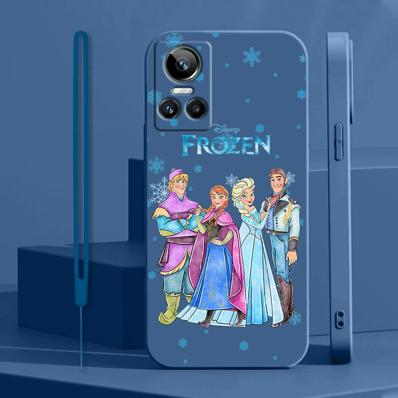 Frozen Elsa Cute For OPPO Realme GT Neo 3 2 Master 8 9 Narzo 50A 50i Reno 7 Silicone Soft Liquid Rope Phone Case Coque Capa