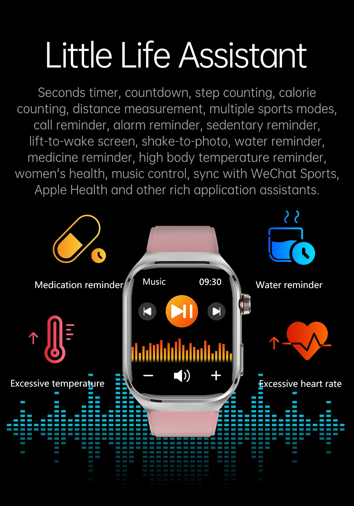 Marsyu Herren EKG+PPG Fünf-Organen-Gesundheitsdiagnose Smartwatch Harnsäure Blutfette Blutdruck Temperatur Herzfrequenz Smartwatches – Detail 20