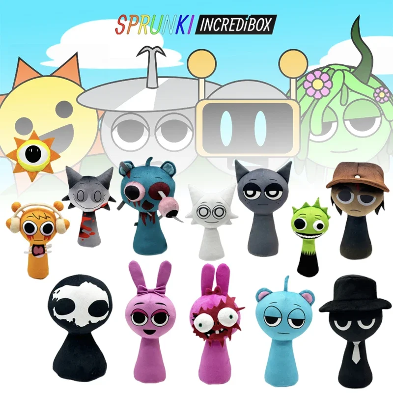 

30 см плюшевые плюшевые игрушки Sprunki Incredibox Kawaii, игра Sprunki, мультяшная подушка, мягкие украшения, мягкие куклы, Рождественский подарок для ребенка