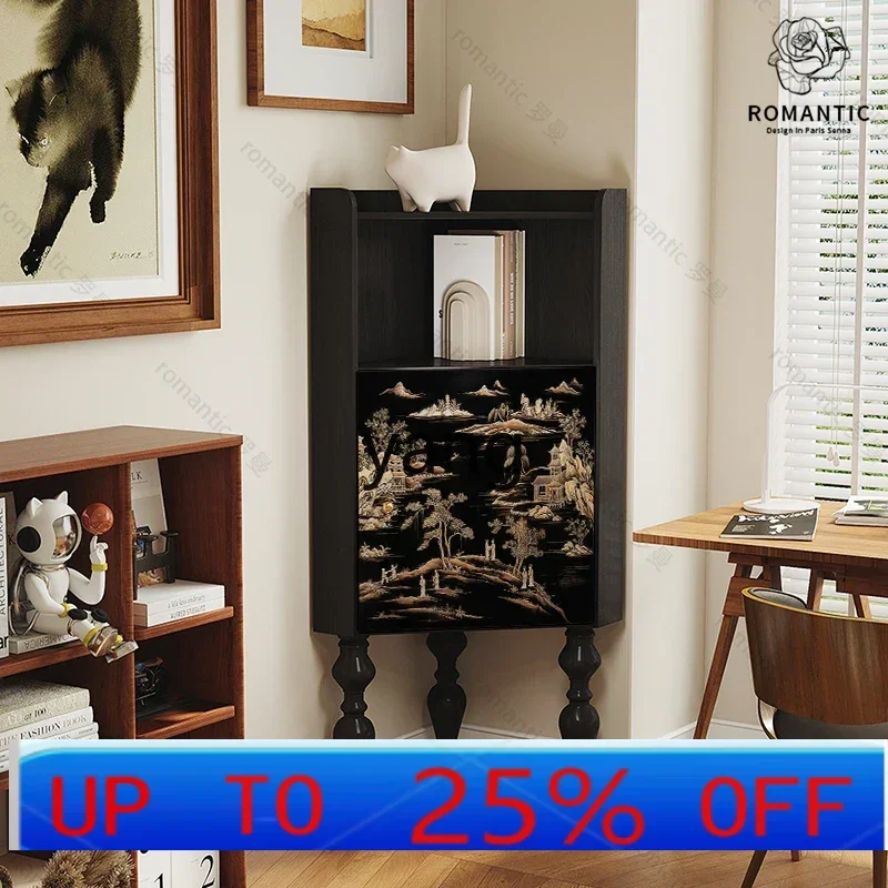 

LH household room solid wood corner cabinet retro medieval style living room dining side cabinet