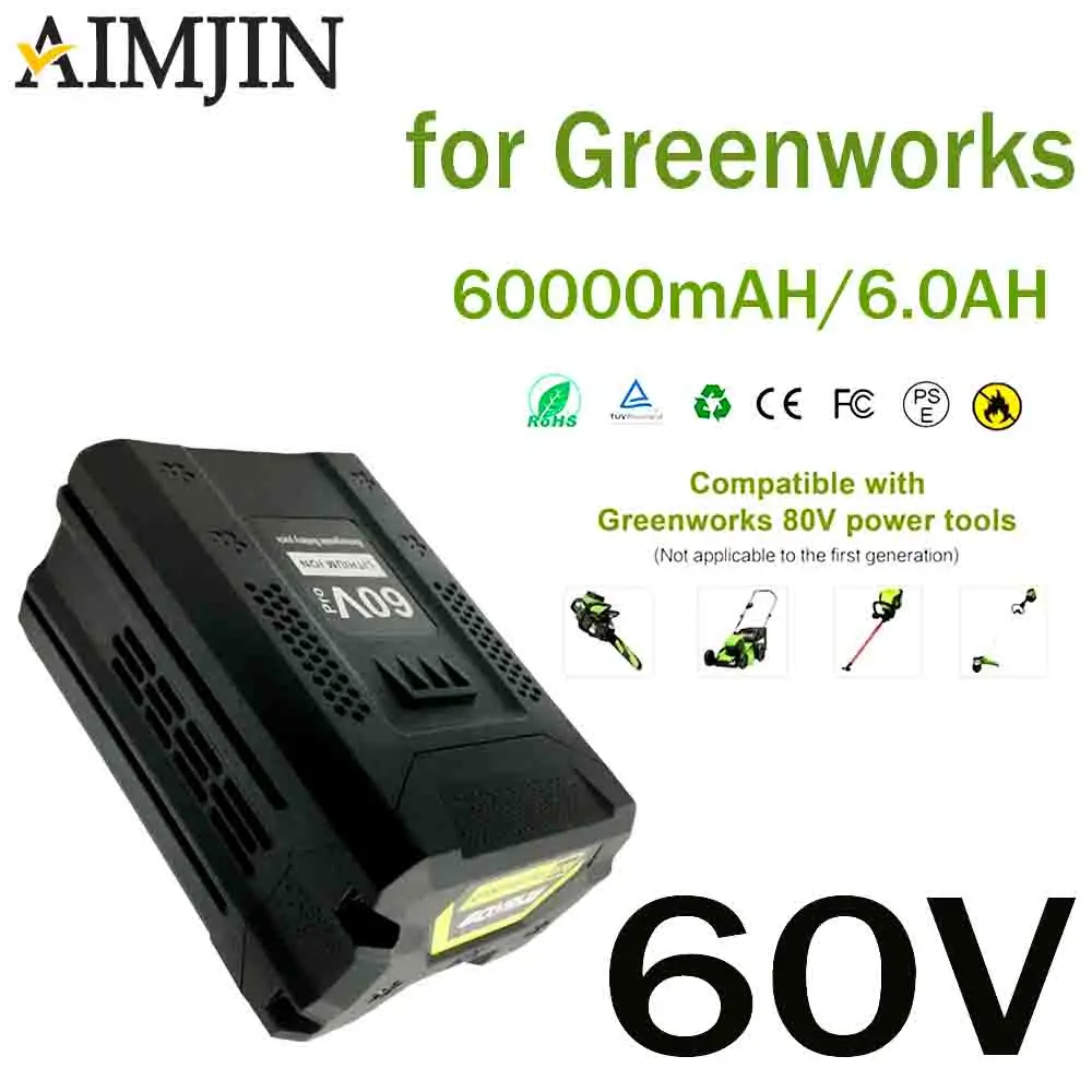 

8000mAH Applicable Greenworks 60V BLF442 CSC404 CSF401/405 82CS27 82CS34 82BH22 82BD250 Power Tool Battery