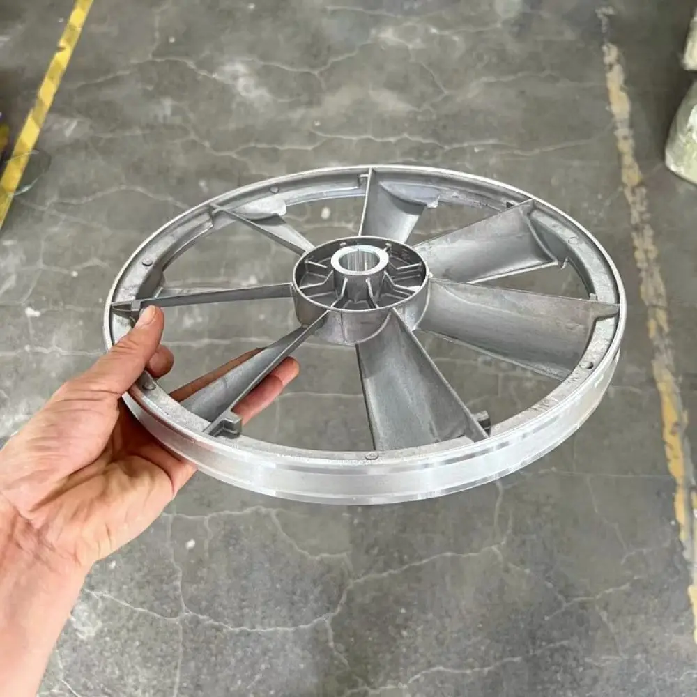 2065 Air Compressor Pump Accessory Aluminum Flywheel Double Cylinder Head Drive Pulley Replacement Maintenance Component Unit