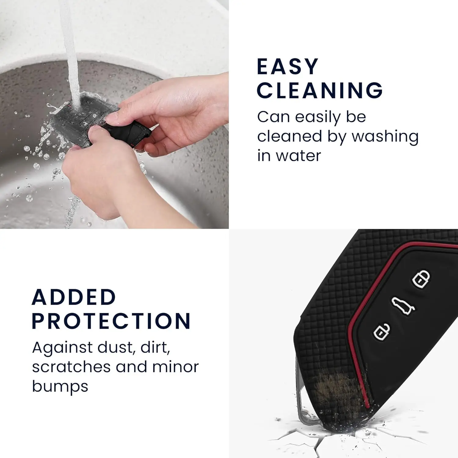 Car Key Case For VW Golf 8 Mk8 GTI GTD R ID3 ID4 2020 Decoration Silicone Car Key Case Fob Holder Cover Trim Car Accessories