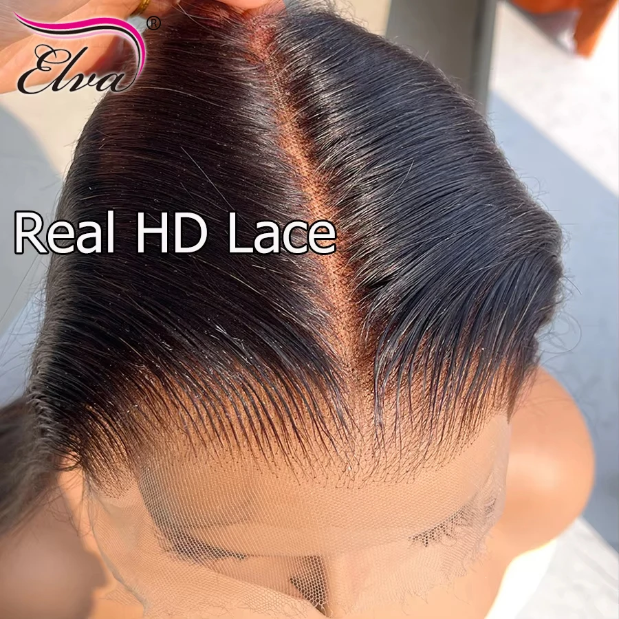 حقيقي HD أمامي فقط كامل 13x6 13x4 غير مرئية تذوب الجلد الدانتيل 5x5 6x6 7x7 إغلاق شعر بشري خام الجسم موجة وشعر Elva مستقيم
