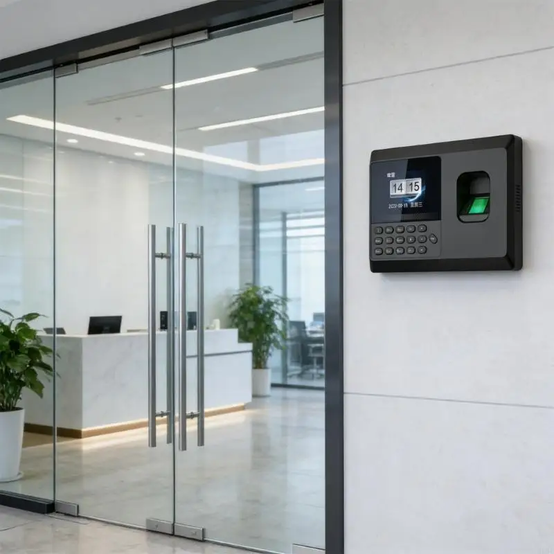 

Biometric Time Clock For Office With Fingerprints Recognition And Passwords Entry Stores 1000 IDs And 30 Language Option 896C