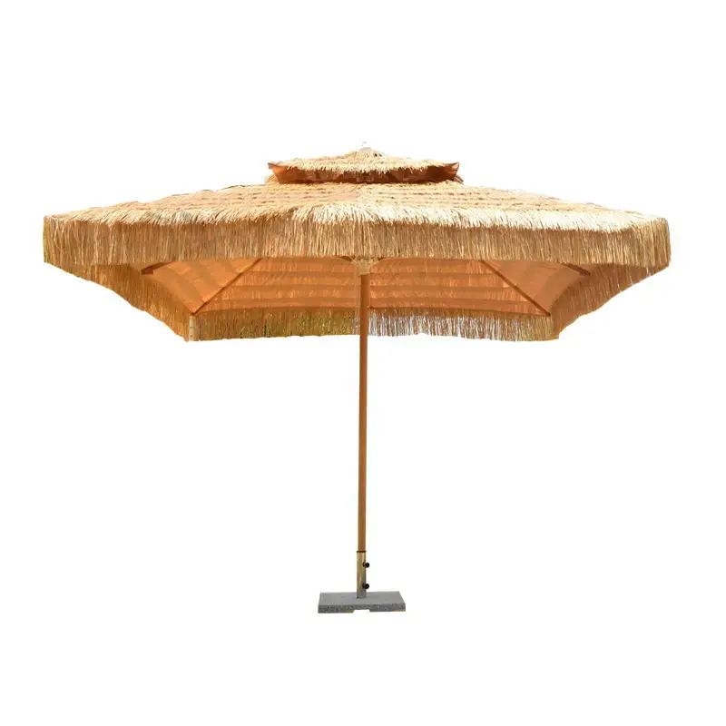 Outdoor thatched shed outdoor courtyard parasol straw shade tent beach umbrella villa garden balcony middle column