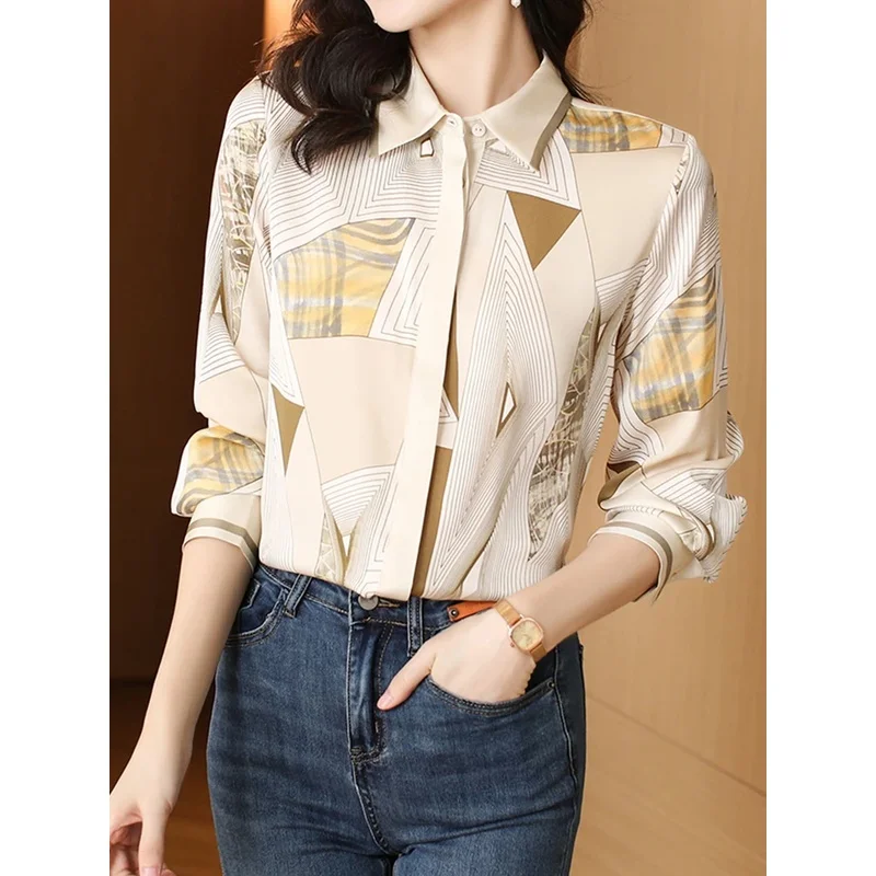 New Spring Women Blouse Office Ladies Shirts Fashion Printed tops Blusa Mujer image 6