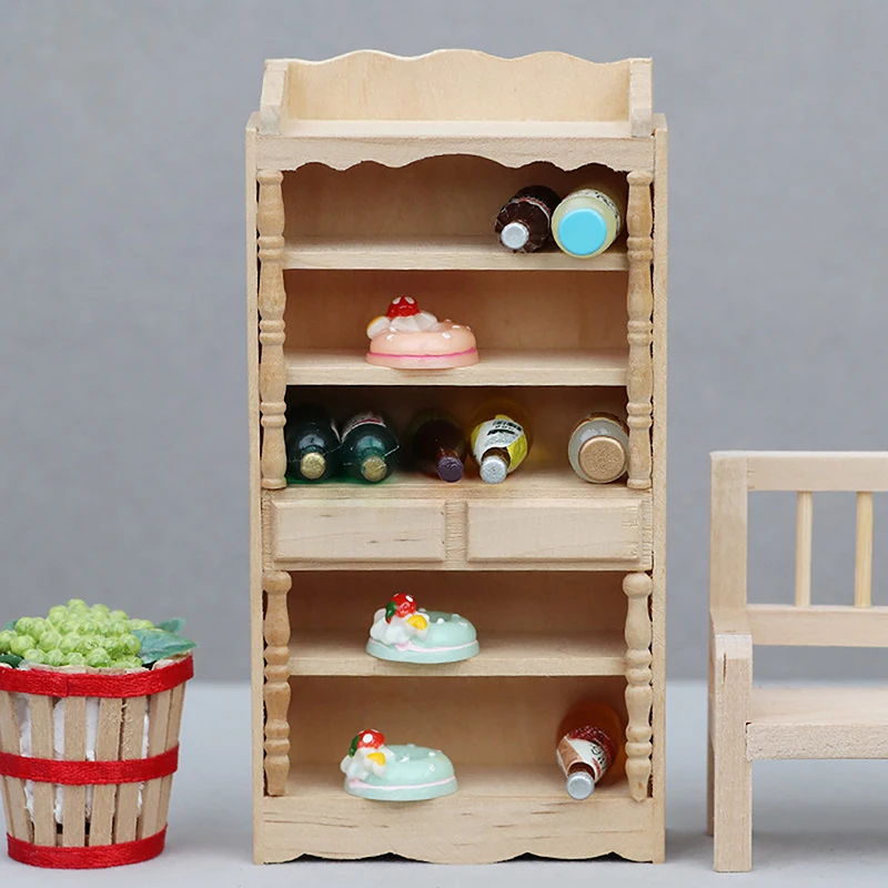 

1Pcs Dollhouse Miniature Cabinet Sideboard Model Display Cupboard Scene Furniture Accessories For Doll House Decor Kids Toys