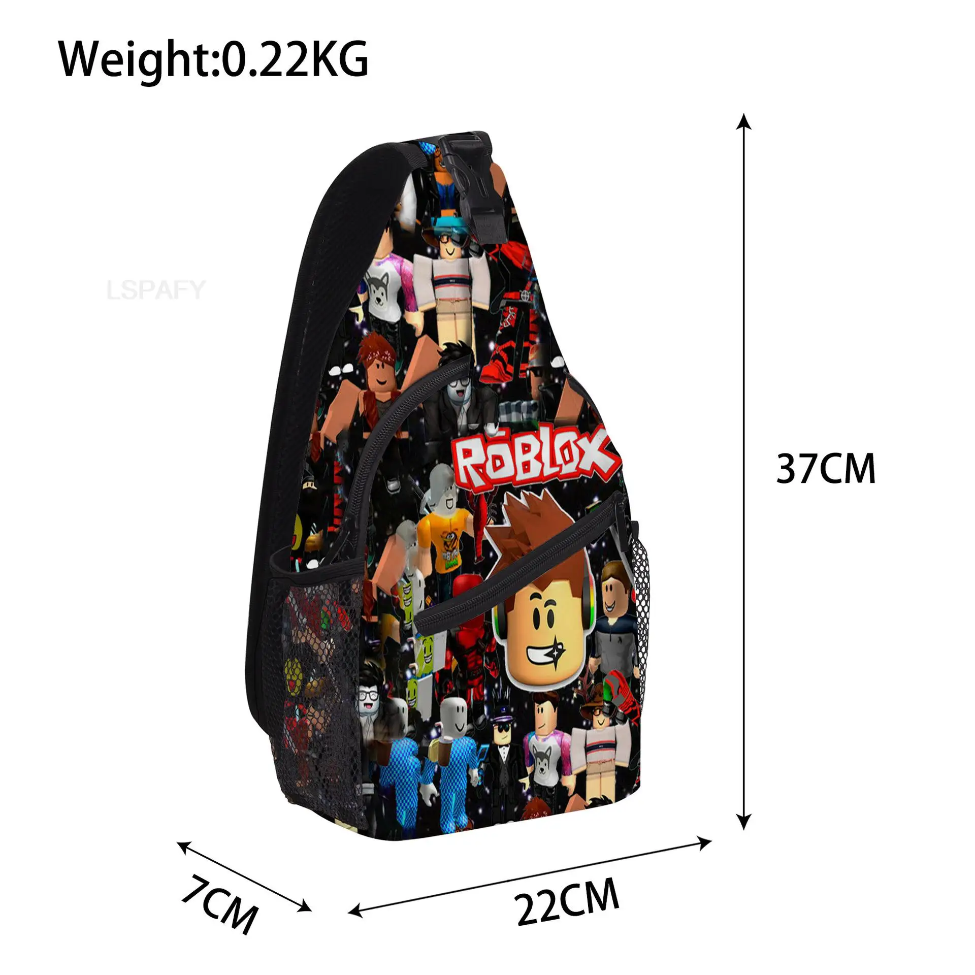 Cartoon ROBLOX Sling Chest Crossbody Bag For Boys Girls Casual Shoulder Backpack for Travel Cycling