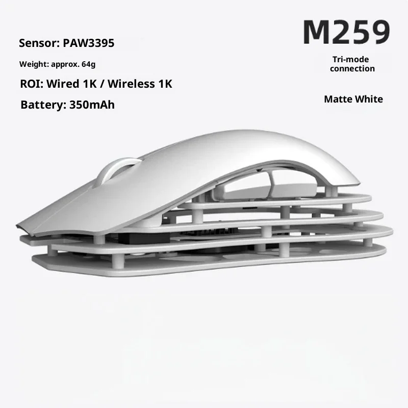 

Heijue Light Krypton M259 Mouse Magnesium Aluminum Alloy Mouse Bluetooth Wireless Three Modes Lightweight Design Gaming Mouse