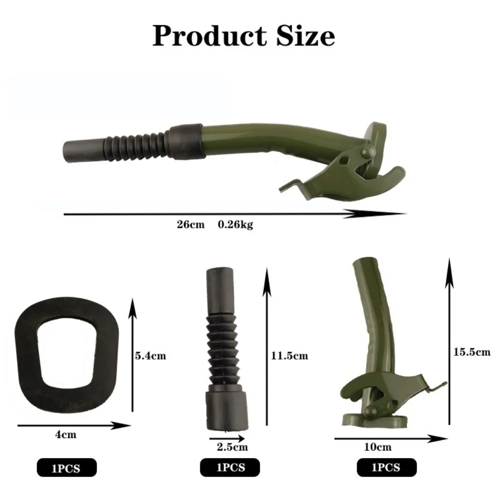 Image 7: 1 pièce Bec verseur flexible de 26 cm pour bidon de carburant métallique de 20 L avec joint d'étanchéité