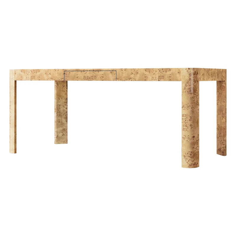 

RH American Country Solid Wood Children's Table French Classic Study Oak Burr Leather Desk Customizable Storage