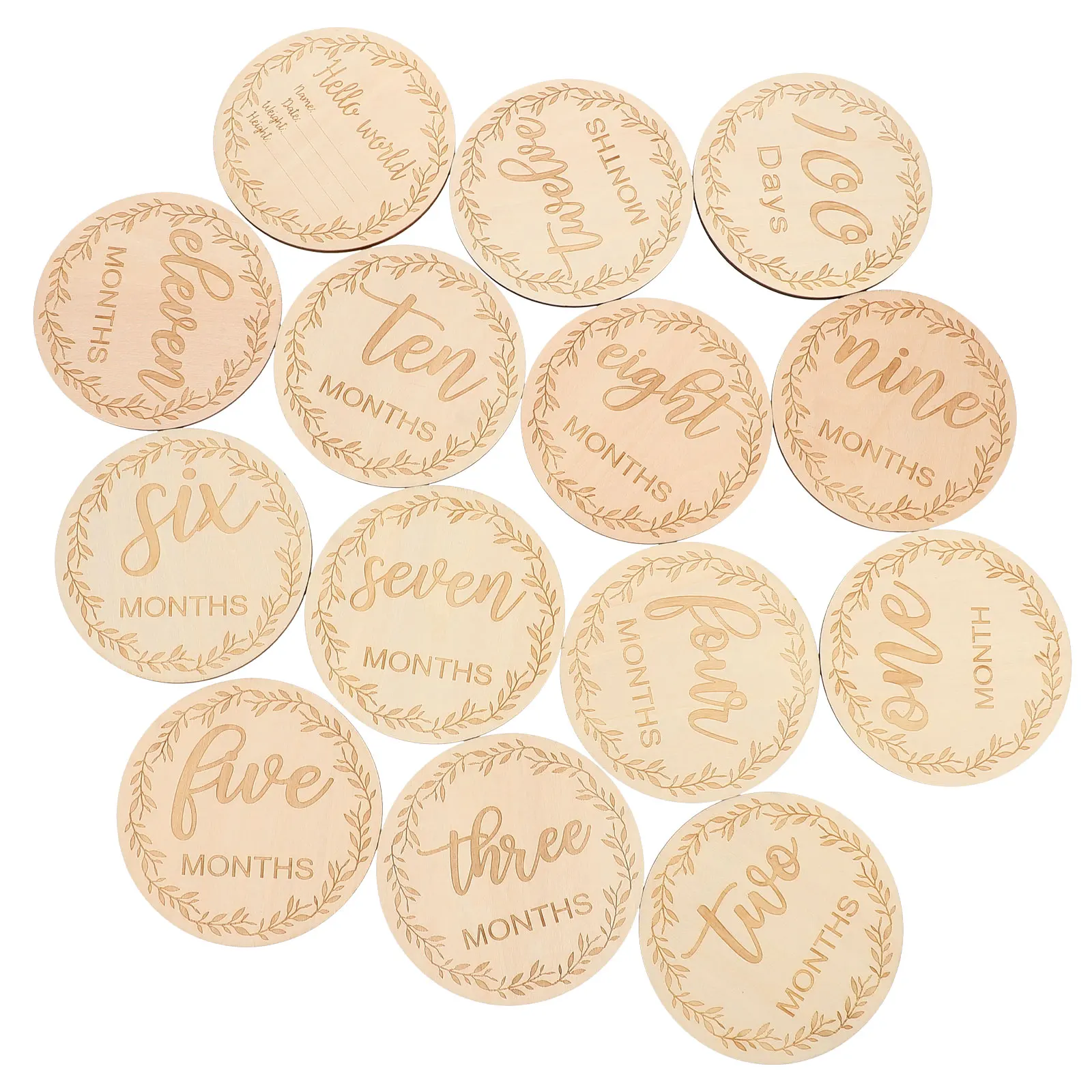 

Baby Month Card Photo Prop Number Monthly Milestone Blank No Ink Photography Props Anniversary Age Cards Wood Commemorative