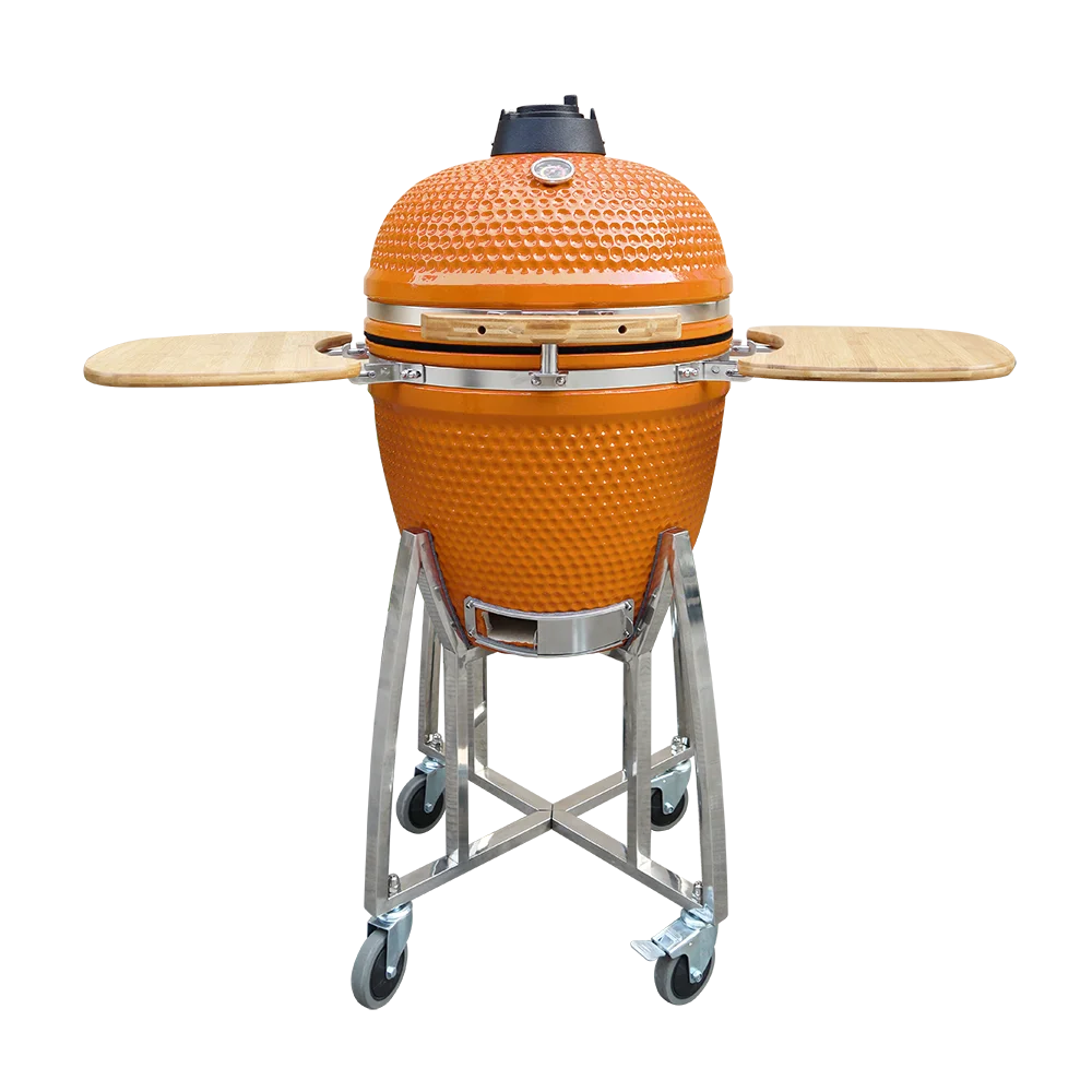 

Auplex Classical Series Ceramic Orange Barbecue Kamado 21 Inch Charcoal Ceramic Kamado Grill Outdoor Kitchen