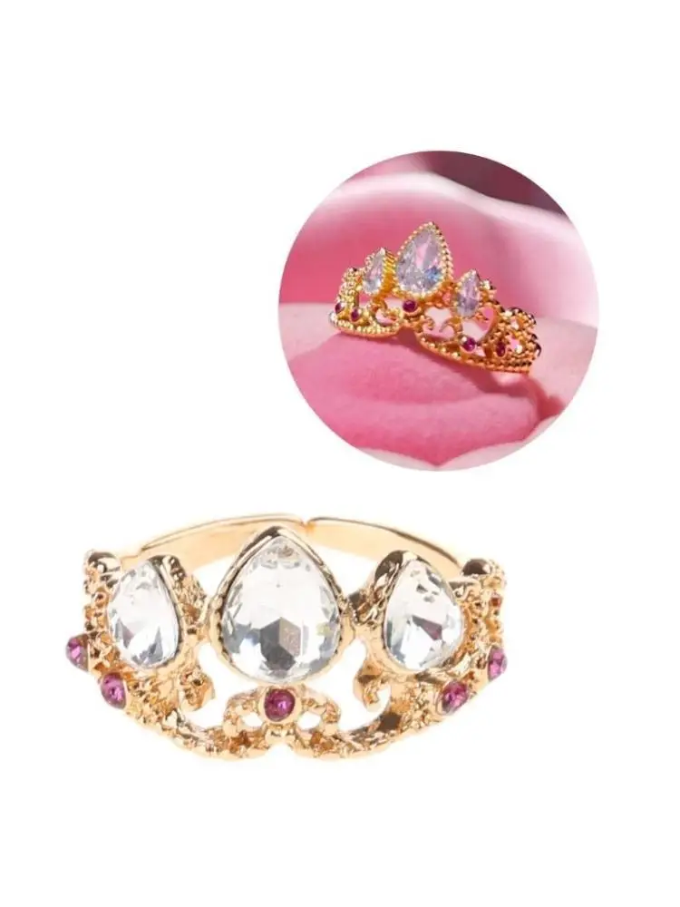 A52E Girls Hearts Niche Hollow Rings Female Girlfriends Rings Advanced Temperament Zircon Opening Ring Can Be Adjusted