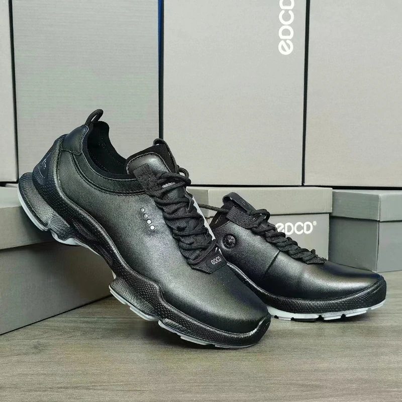Men\'s Genuine Leather Sneakers, Comfortable, Breathable, Anti-Slip, Outdoor Sports, Running, Golf Shoes, High Quality
