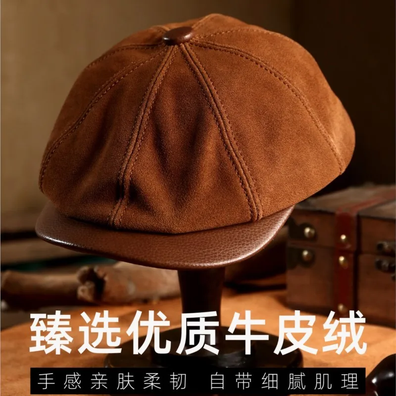 Fashionable hats men's thickened newsboy warm octagonal