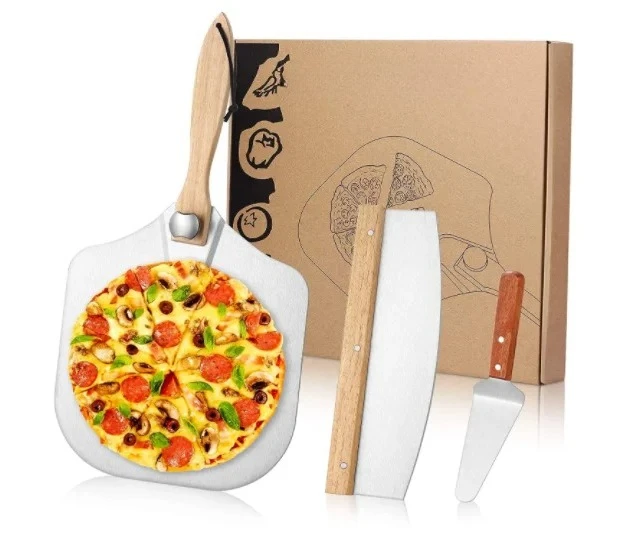 

#For Homemade Wooden Handle Easy Storage Foldable Pizza Skin Rocker Cutter Server Set 12 "x 14" Aluminum Metal Pizza Skin