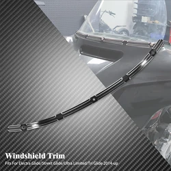 Motorcycle Fairing Windshield Trim Black Aluminum CNC For Harley Touring 2014-2022 Electra Street Glide FLHT FLHTC FLHTCU FLHX