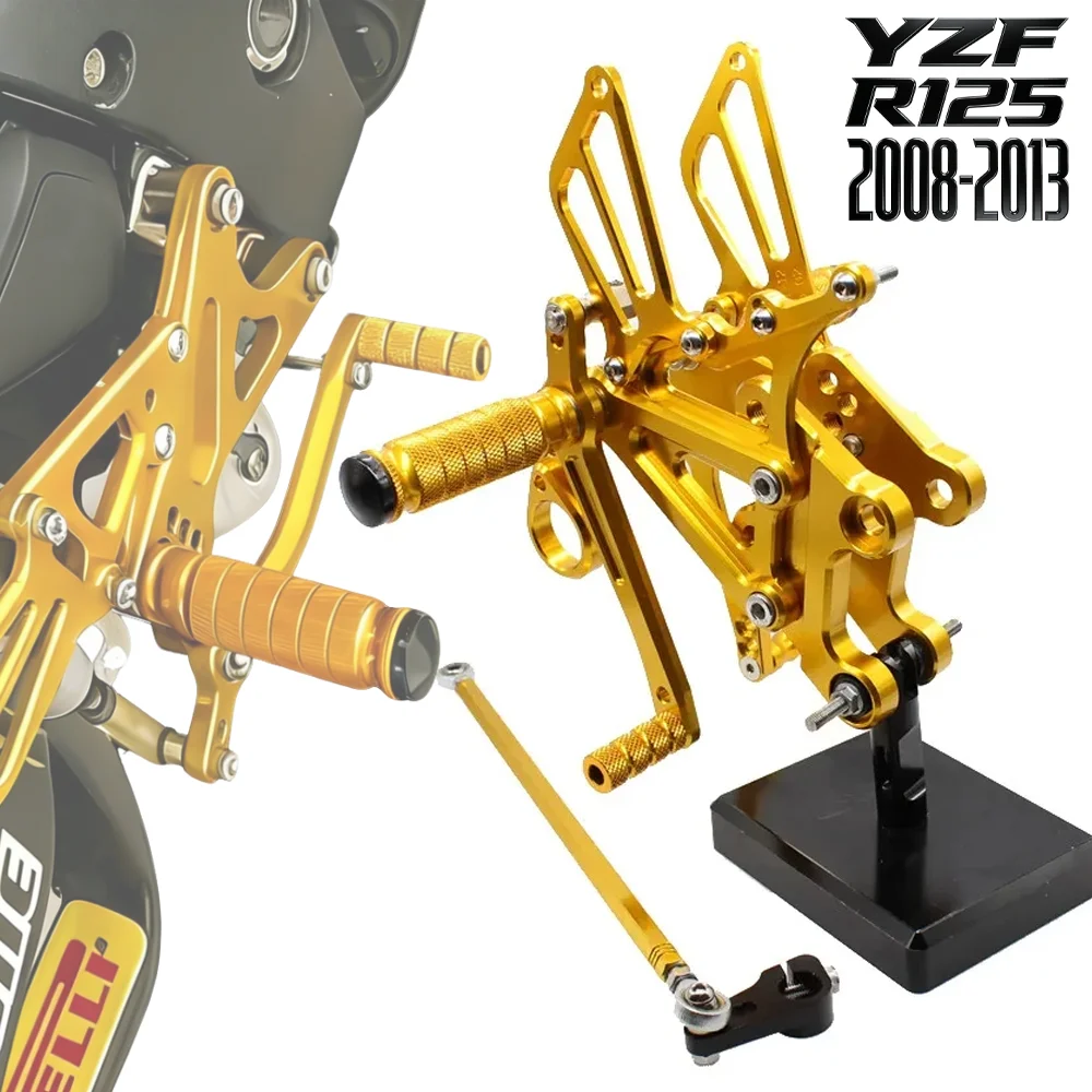 For Yamaha YZF R125 MT125 2008-2013 Motorcycle CNC Pedals Back Step Adjustable Position Rearset Footrest Foot Pegs Accessories