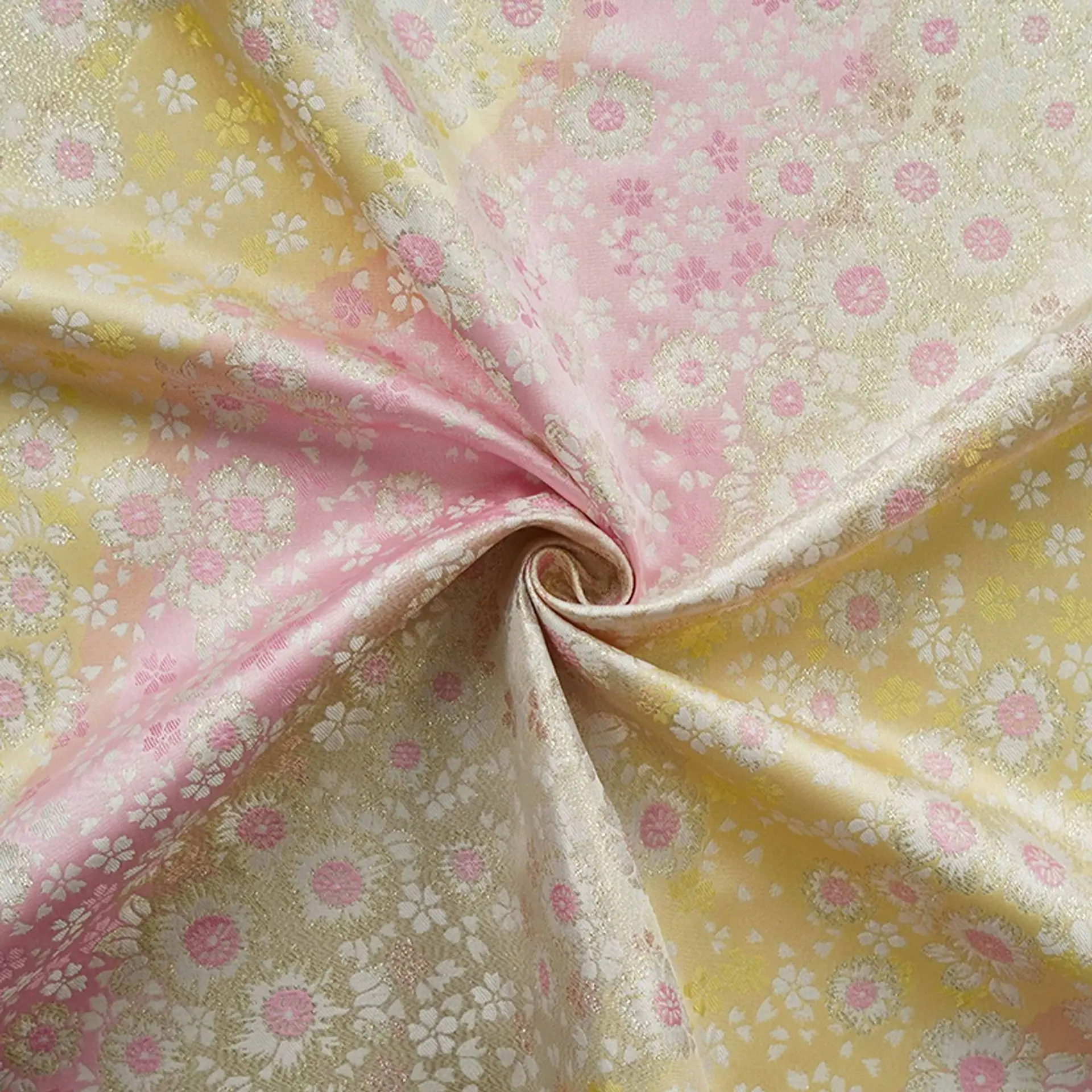 

Floral Gold Silk Jacquard Decorative Fabric for Elegant Dress Vest Jacket Luggage Handmade Sewing Material