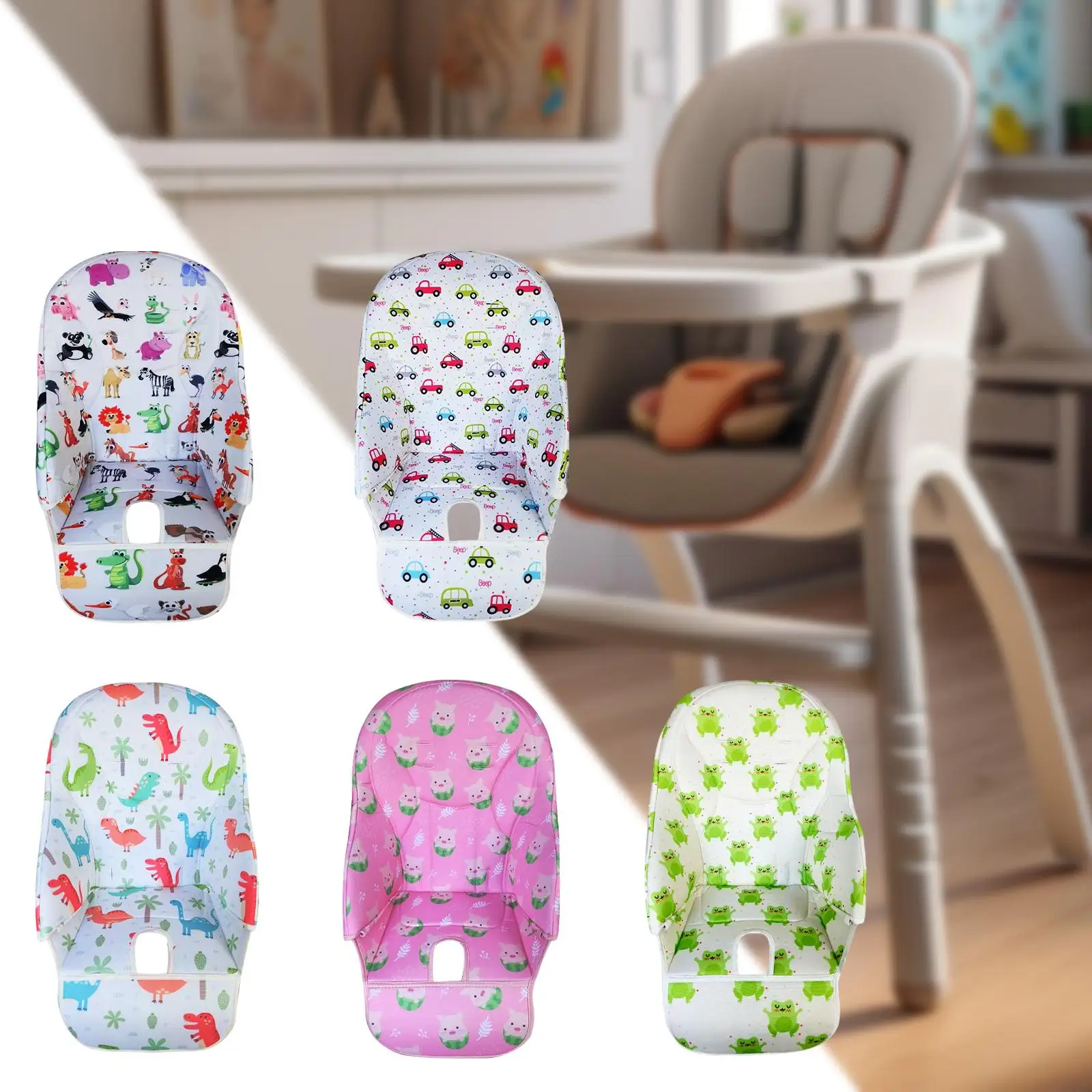 

Baby Dining Chair Seat Cushion Cover for Highchair, Cartoon Oxford Cover Replacement for Pappa Child Chair Cushion Accessorie