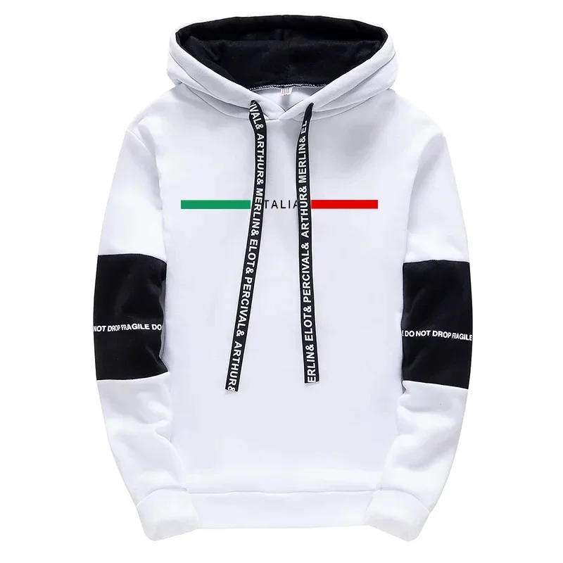 

2025 Men's Black&White Hoodie Sweatpants K-US Streetwear Italy Fashion Sportswear Male All Season Casual Sport Pullover Trousers