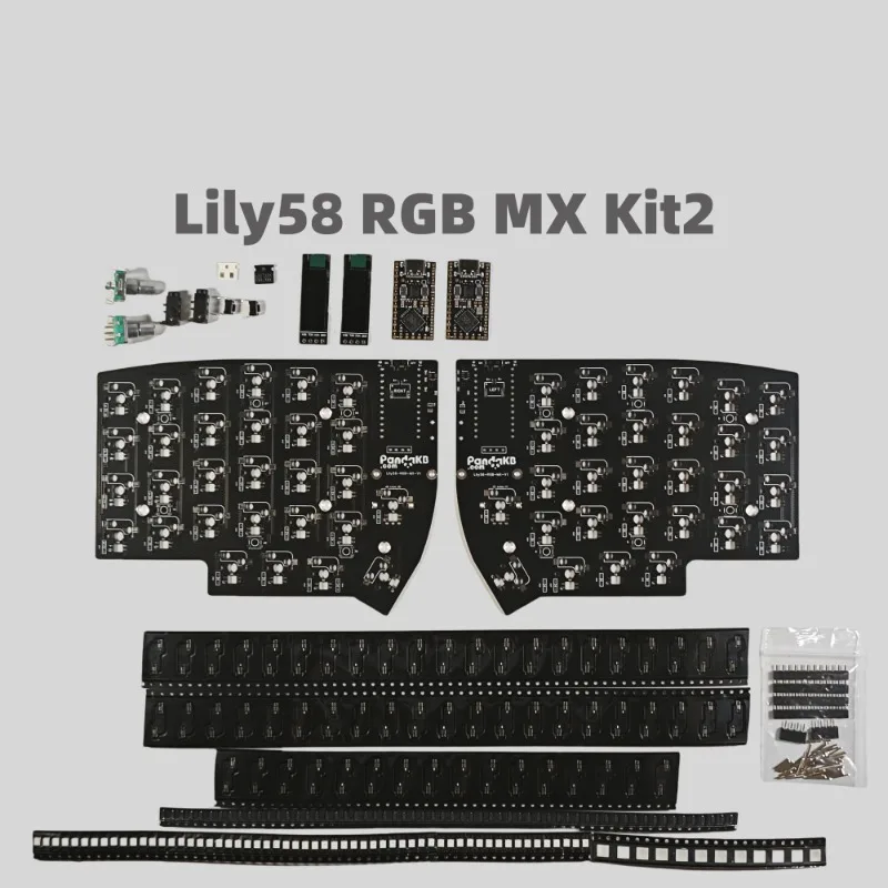 Lily58 Split Keyboard PCB Kit DIY Custom Mechanical Keyboard Accessories RGB MX Wireless/Wired Hot-swap