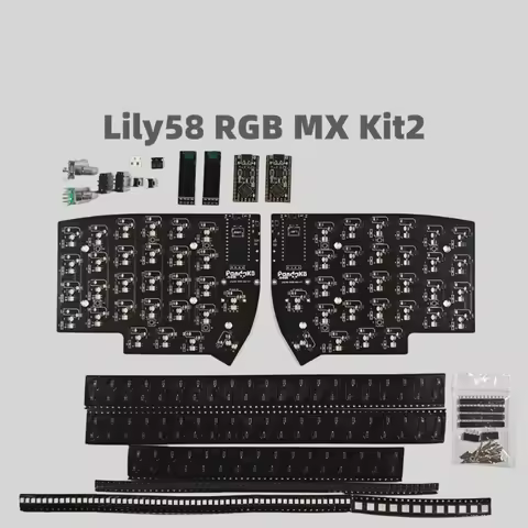 Lily58 Split Keyboard PCB Kit DIY Custom Mechanical Keyboard Accessories RGB MX Wireless/Wired Hot-swap