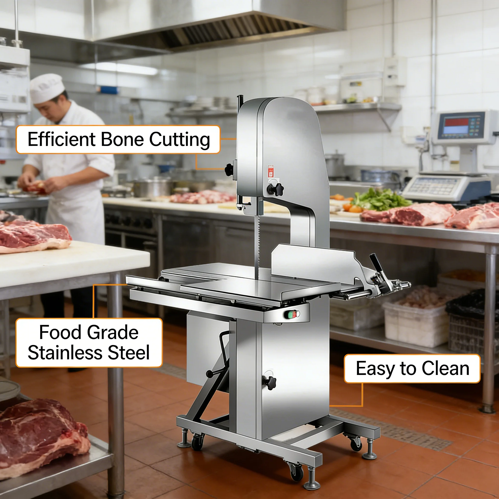 

Industrial Bone Saw Machine Automatic Electric Bone Cutting Saw With Safety Guard Commercial Grade For Meat Market