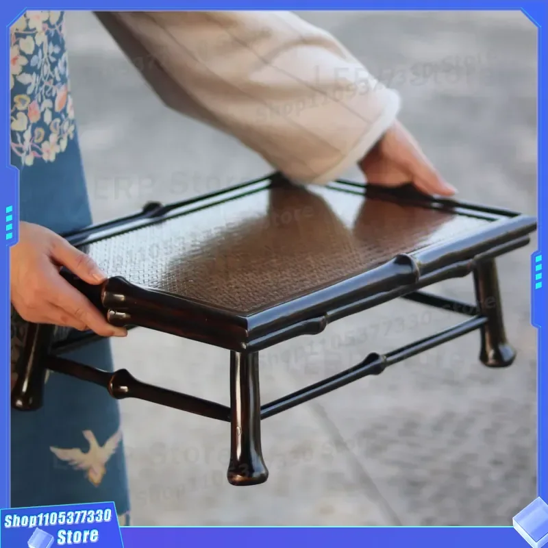 Qiongzhu Mini Bamboo Tea Set Retro Dry Brewing Tray Tatami Bay Window Table Small Portable Tea Table Natural Bamboo Products
