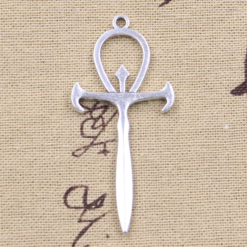 6pcs Charms Cross Dagger 59x28mm Antique Silver Color Pendants DIY Crafts Making Findings Handmade Tibetan Jewelry