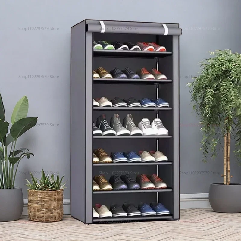 رف أحذية معلق جديد مع مساحة تخزين أحذية قماشية غير قابلة للانزلاق لغرفة النوم، خزانة غرفة النوم، منظم أحذية فوق الباب #6