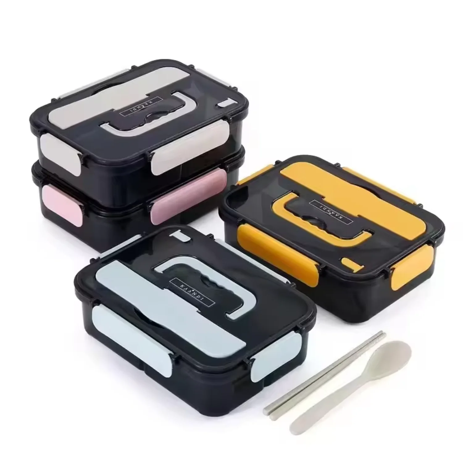 

Обед для школы Коробки бенто с столовыми приборами Пластиковый обед бенто для взрослых