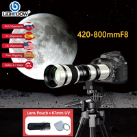 Lightdow Telephoto Zoom Lens 420-800mm F8.3-16 Manual Focus Lens With 67mm UV filter RU USA ES Overseas Warehouse Delivery