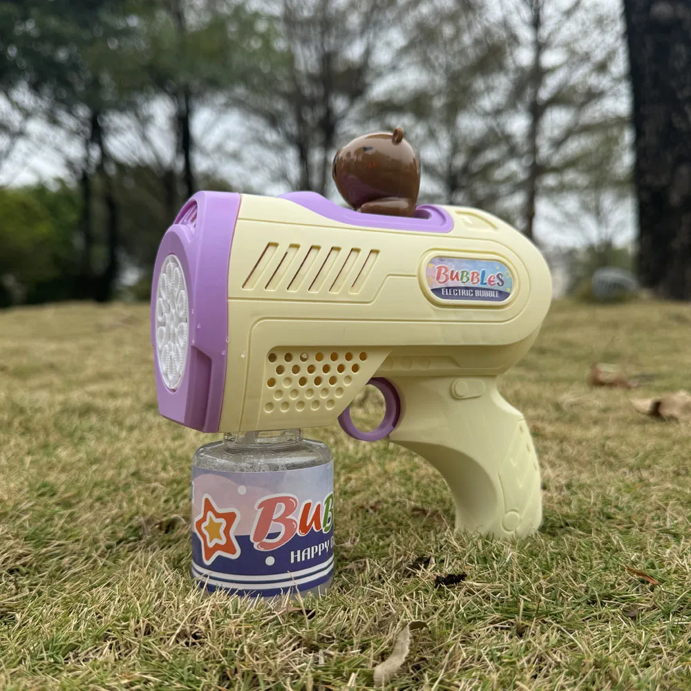 Belo portátil totalmente automático adesivos espaço soprando bolha brinquedo bolhas arma ao ar livre máquina de bolha presente do feriado brinquedo.