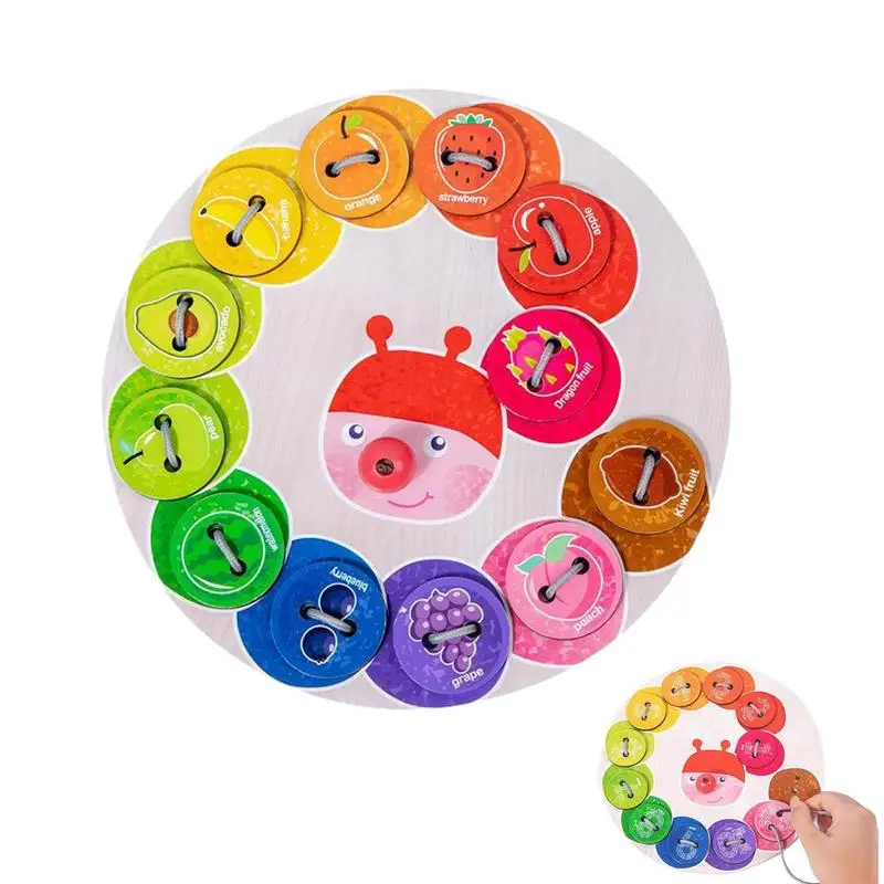 

Kids Lacing Boards Cute Puzzle Threading Board Threading Lacing Toys Montessori Stringing Fine Motor Skills Toy Educational Toys