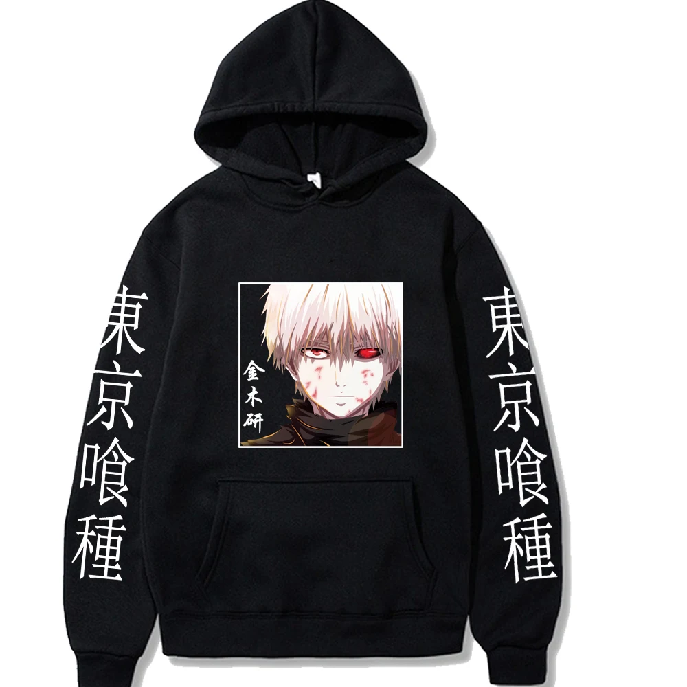 

Hot Anime Kaneki Ken Graphic Printed Hooded Men Women Manga Vintage Hoodies Casual Streetwear Harajuku Sweatshirt