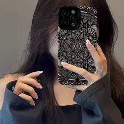 For Funda iphone 17Air Case Cover iphone17 17Promax 16 15 14 13 12 11 Pro 15Pro Max mini Plus Leather Printed Back Capas